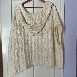 Anthropologie Cream Knit Poncho